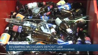 Beverage distributors push for portion of the money in Michigan's bottle deposit law