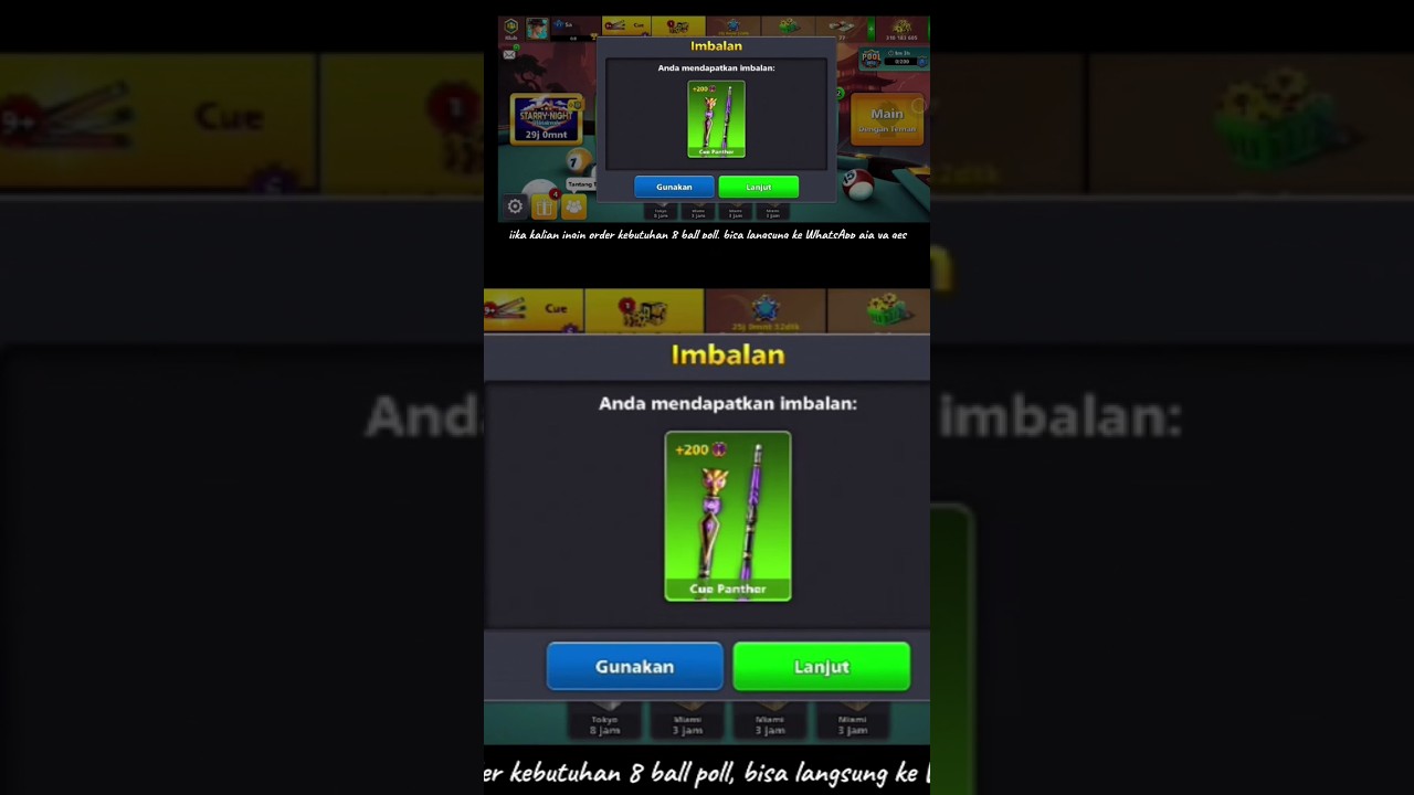 Cara Mendapatkan 4 Cue Gratis 8 Ball Pool 