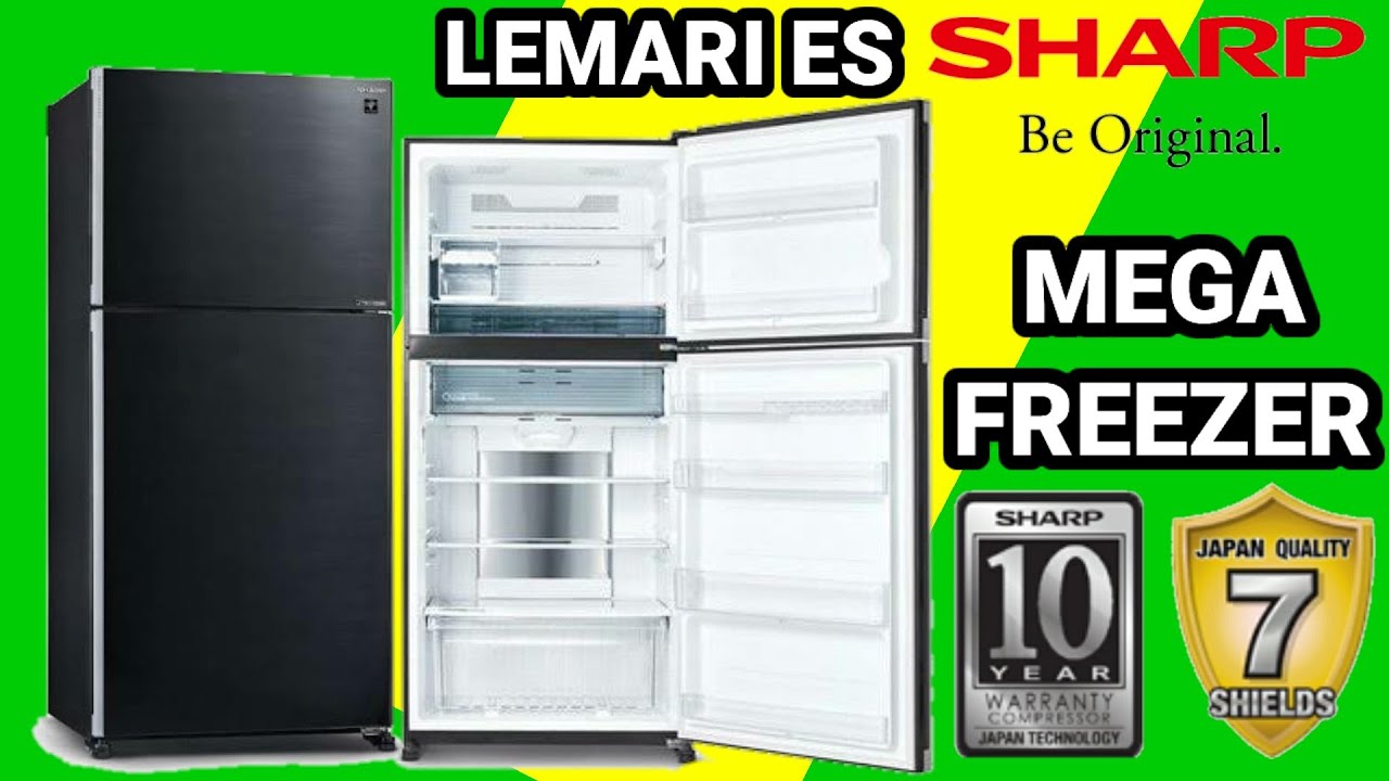 SJ-IG763PGBK || Lemari es sharp mega freezer glassdoor plasmacluster ion