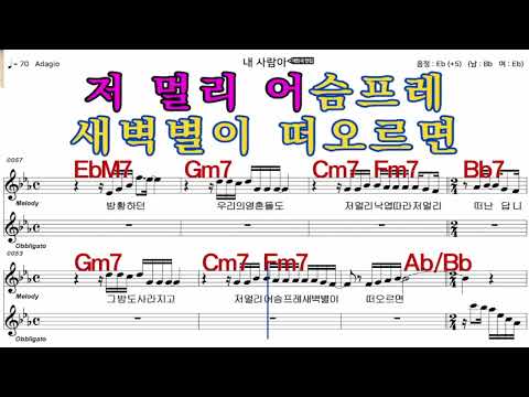 내사람아 조덕배 가수처럼 엠알로 악보 노래 하기 여자 Eb