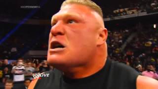 Brock Lesnar Screams Like a Rooster \& F5's Mark Henry - Raw 12\/30\/2013