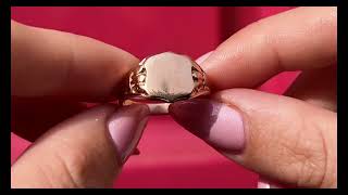 9ct Rose Gold 'Shield' Signet Ring #X1505