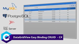 MySQL + SQL Server + PostgreSQL Database  CRUID With DataGridView Binding  Library  - C Tutorial