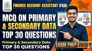 MCQ on primary and secondary data statistics for jkssb finance Account Assistant|jkssb FAA|MCQ test.