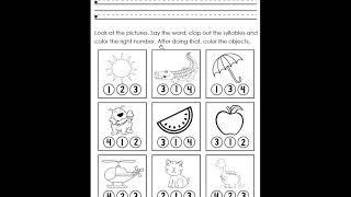 Syllables worksheet