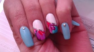 Водный маникюр. Water Marble Nail Art Tutorial Водный маникюр. Water Marble Nail Art Tutorial
