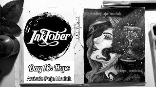 Inktober 2020 | day 10: hope | zentangle art | inking | inktober challenge