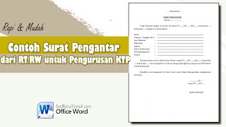 Contoh Surat Pengantar dari RT RW untuk Pengurusan KTP