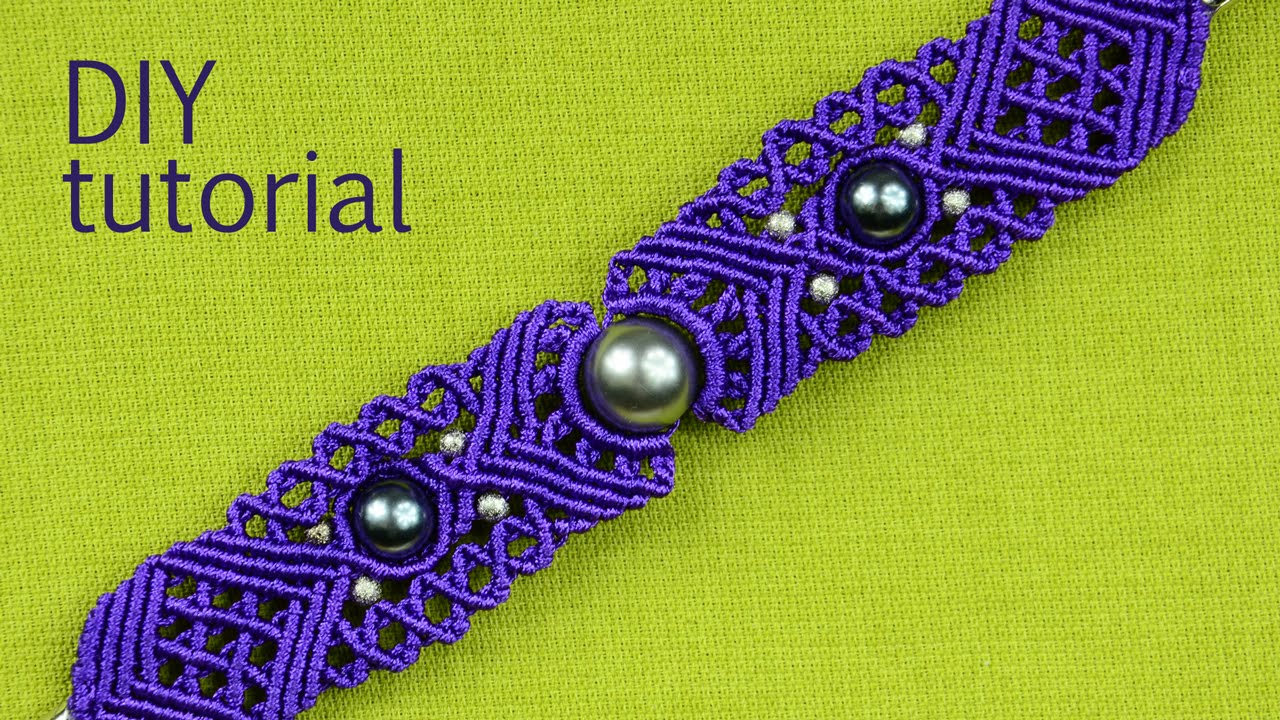 DIY Macramé Zig-Zag Bracelet with beads