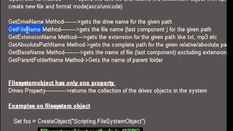 Filesystemobject methods in QTP