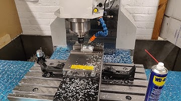 Machining a small test part with the tool changer in action.