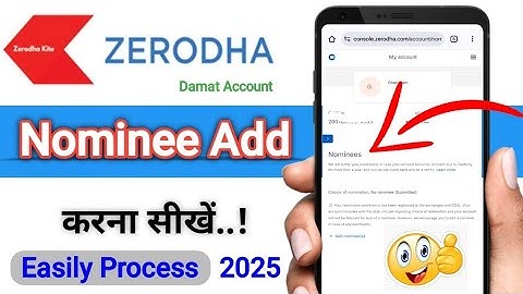 How to Add Nominee in Zerodha account online #2025  @zerodhaonline