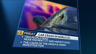 Two people dead after crash in Noble County