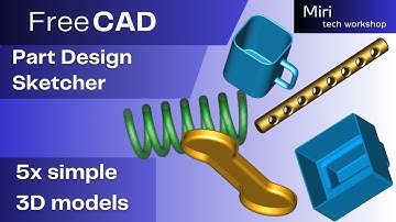 FreeCAD 5 simple 3D models, part 105
