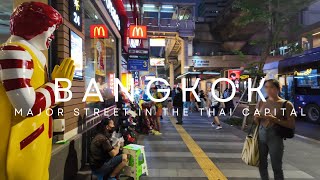 [4K] Walking around Silom Road in Bangkok | Main Business District in Bangkok