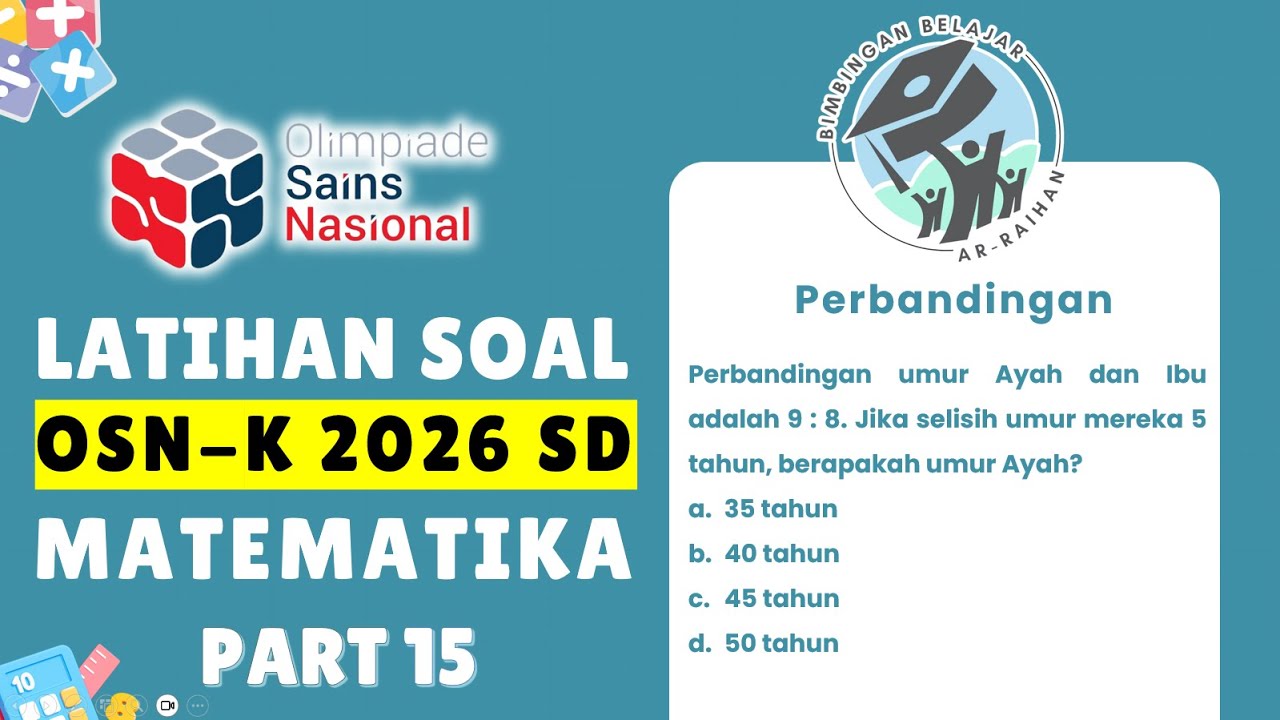 PART 15 LATIHAN SOAL OSN SD 2026 MATEMATIKA | PERBANDINGAN | PREDIKSI OSN-K SD 2026 #OSN #OSN2026