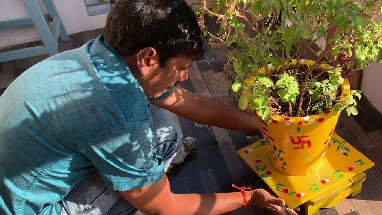 rs 100 Only Tulasi Pot Designing | Painting for Tulasi Pot | Clay Pot Painitng | To Know Everything