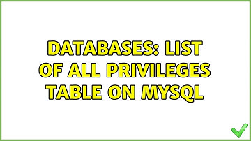 Databases: List of All Privileges Table on MySQL