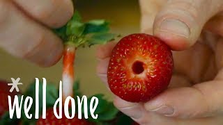 How To Hull Strawberries With A Straw | Food Hacks | Well Done