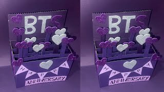 DIY BTS Crafts/ Diy bts explosion box/ diy bts paper crafts/bts anniversary special card/pop up card