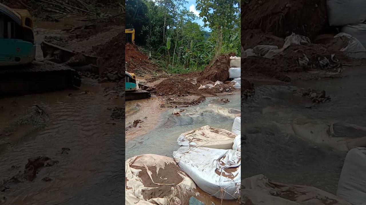 penutupan sungae tibu yang mengakibatkan banjir dusun songkang 2021.