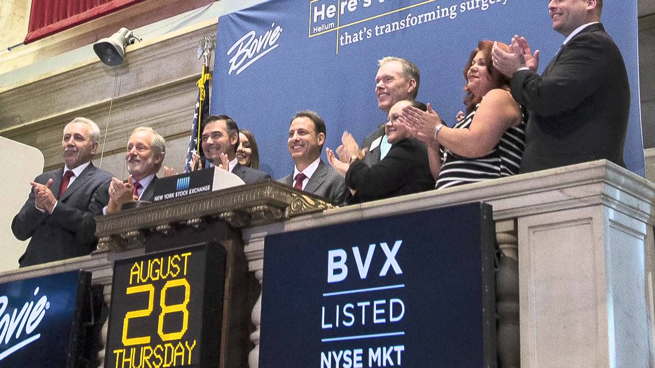 Bovie rings the NYSE Opening Bell