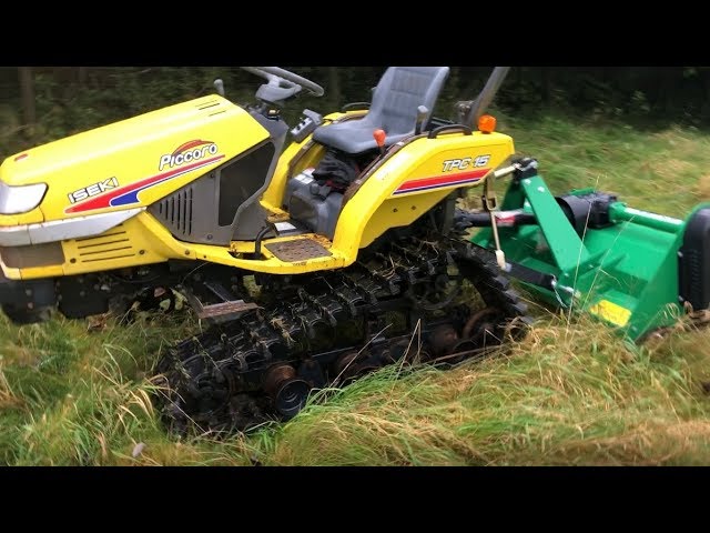 ISEKI PICCORO TPC 15 COMPACT TRACK TRACTOR WITH FLAIL MOWER - YouTube