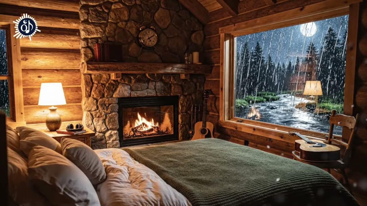 Deep Sleep Music | Quiet Cabin Rain Night Ambience