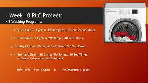 Washing Machine PLC Project Explain with 4 programs Friday 27th November 2020
