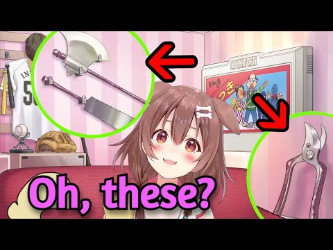 A Viewer is Curious About All The Weapons on Korone's Wall