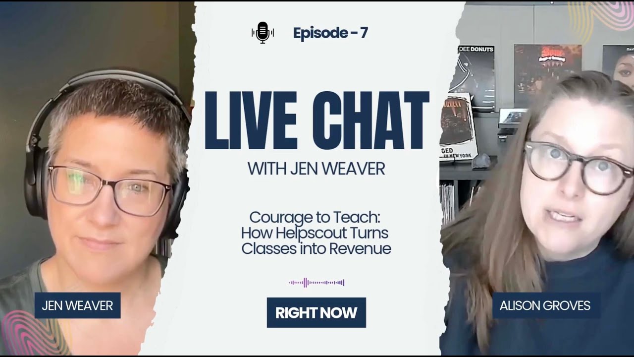 Classes instead of demos — episode 8 of Live Chat with Jen Weaver with Alison Groves
