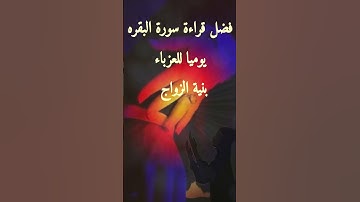 فضل قراءة سورة البقره يوميا للعزباء بنية الزواج
