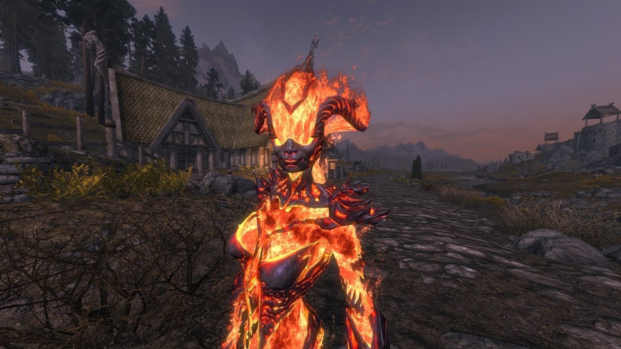 Skyrim Flame Atronach In Fight Youtube