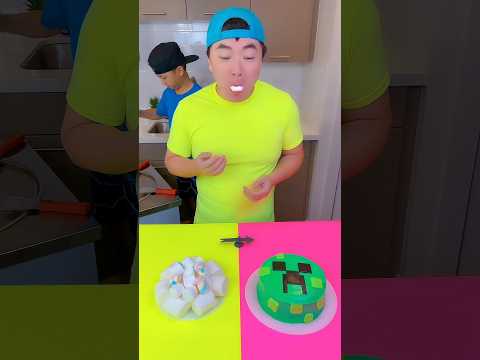 Marshmallow Vs Minecraft Cake Ice Cream Challenge! Funny Minecraft Shorts By Ethan Funny Family