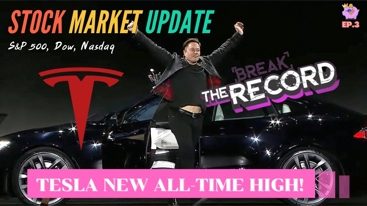 STOCK MARKET UPDATE | Dow Set A Record Closing High, Nasdaq Dips | TESLA Races To New All-Time High - YouTube