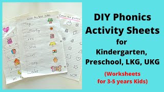 phonics worksheets for kindergarten lkg ukg preschool diy phonics activity sheets for 4 6 years youtube