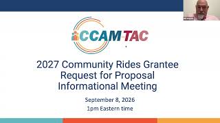 Full 2027 Community Rides Pilot Grant Informational Webinar - Sept. 9, 2026 Guide