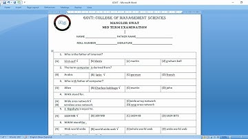 How to Create Computer Science MCQ,S Paper In Ms Word. | Technical Rehan Haidar