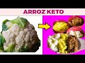 3 recetas de ARROZ KETO DE COLIFLOR originales y deliciosas - ARROZ CETOGÉNICO fácil de cocinar
