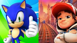 Sonic Dash VS  Subway Surfers City Gameplay IOS Android screenshot 1