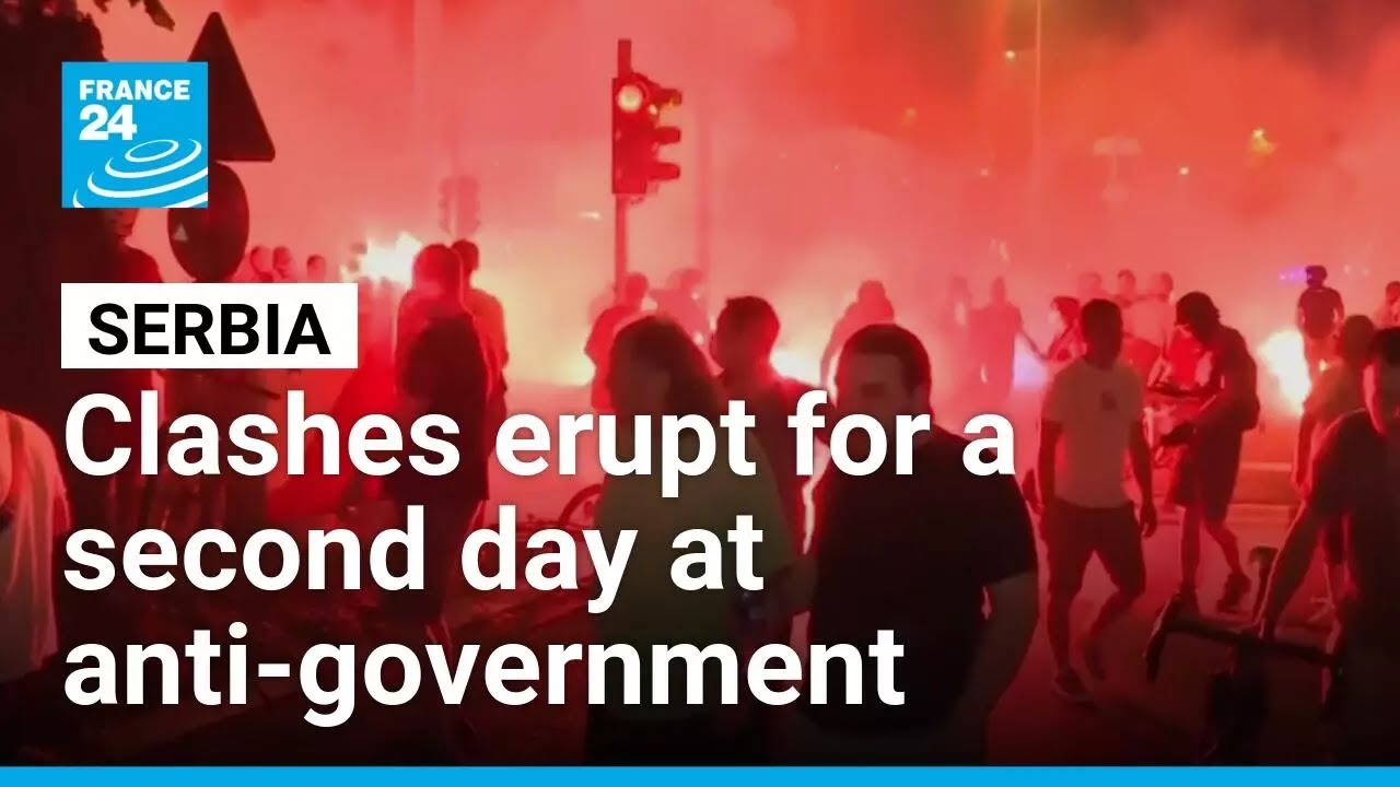 Serbia: Clashes erupt for a second day at anti-government protests • FRANCE 24 English