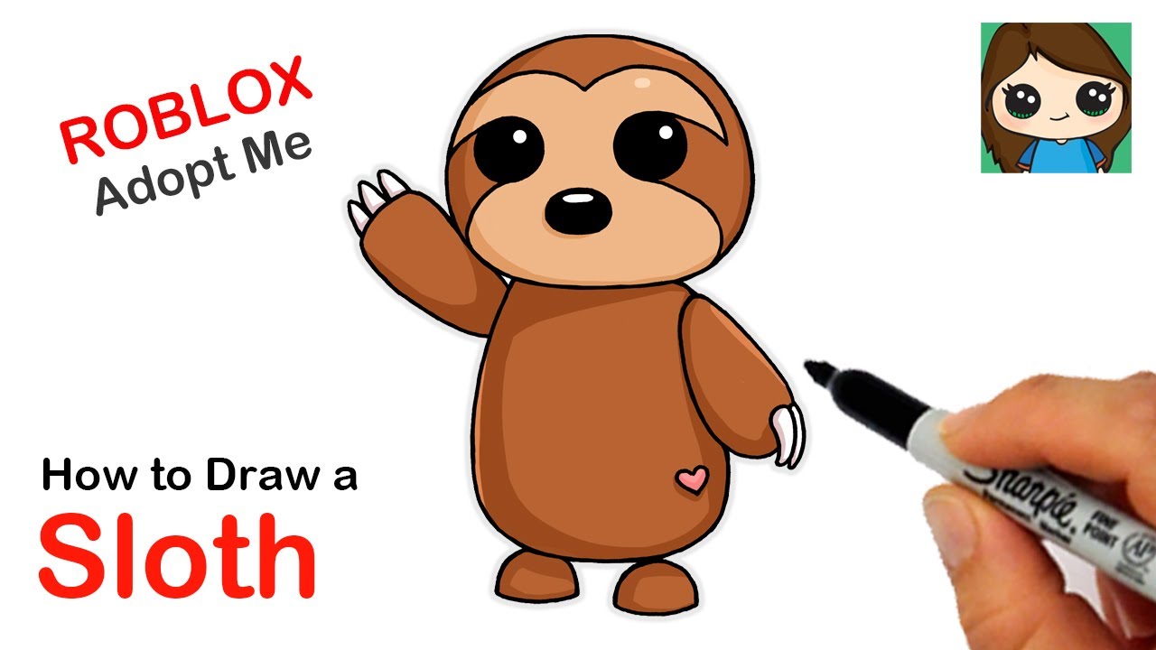 How To Draw A Sloth Roblox Adopt Me Pet Youtube - roblox drawing easy girl