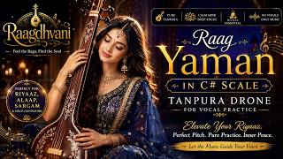 Raag Yaman C# Scale | For Vocal Practice | Tanpura | Raagdvani