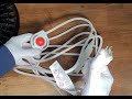 3 Grounded Outlet Extension Cord with Foot Switch and Light Indicator, 15 Feet Long, 16/3, White