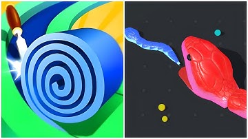 Snake Clash.io vs Spiral Roll - (ASMR Game, Max Level)