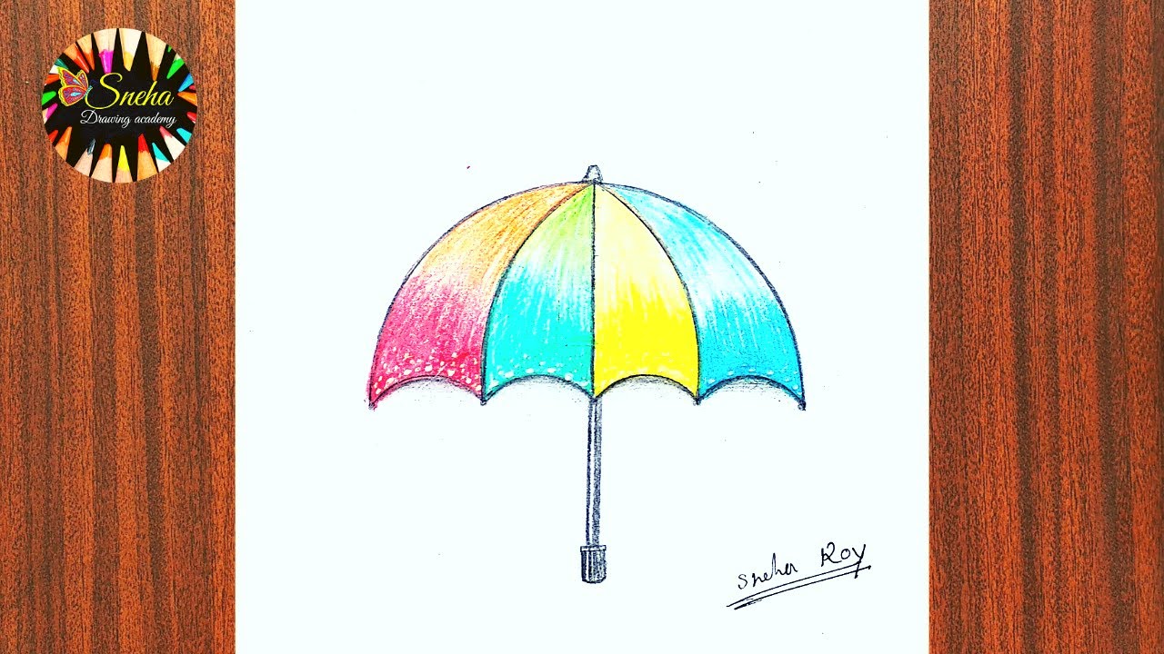 Beginners Easy New Technique Tutorial How To Draw a Colorful Umbrella// Pencil Sketch Tutorial