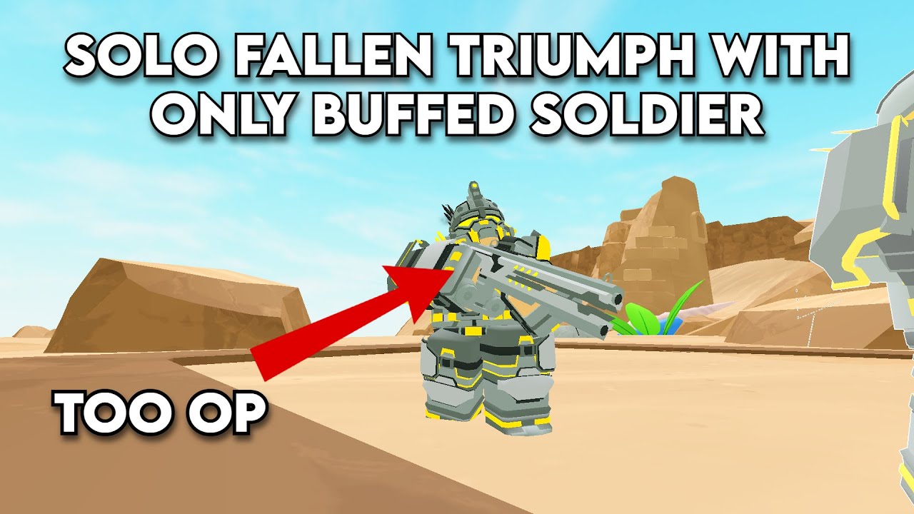 SOLO FALLEN TRIUMPH with Only BUFFED Golden Soldier | Tower Defense Simulator