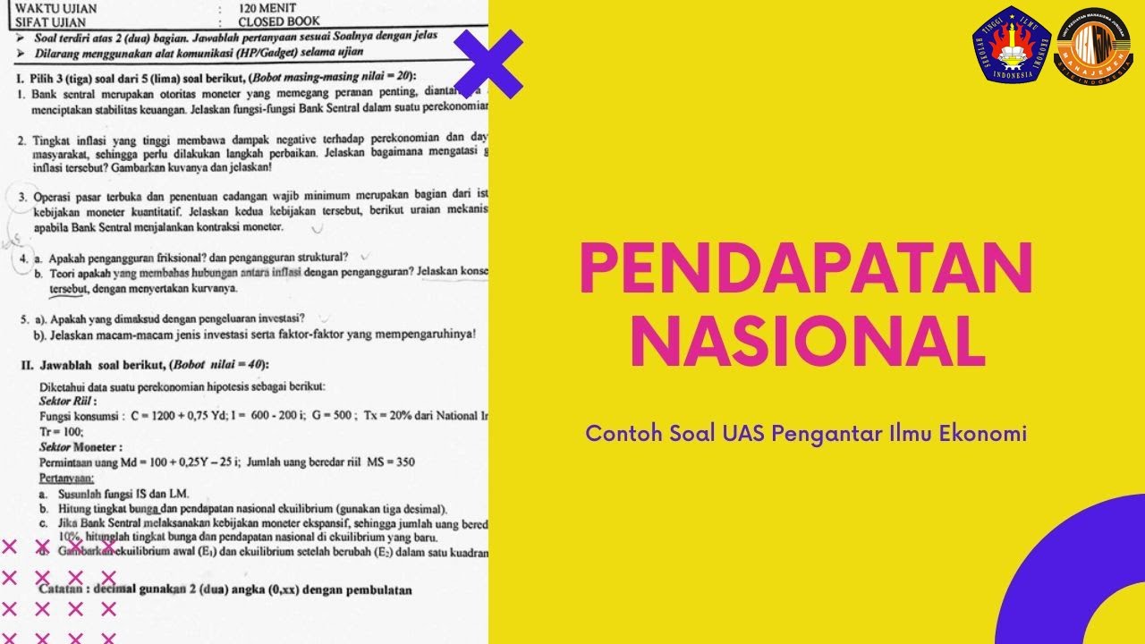 Pembahasan Soal UAS Pengantar Ilmu Ekonomi - PENDAPATAN NASIONAL - YouTube