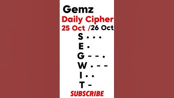 Gemz Daily Cipher Morse Code 25 Oct 26 October 2024 | Unlock Today’s Code & Rewards! #gemzdailycode