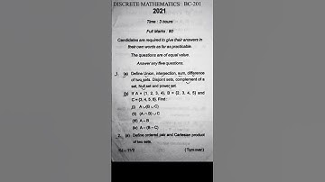 BCA 2nd semester (2021) DISCRETE MATHEMATICS |#brabu #bca_201@Question_academy